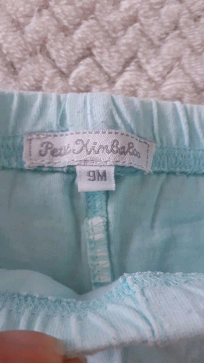 Short coton turquoise Petit Kimbaloo 9 mois - photo numéro 2