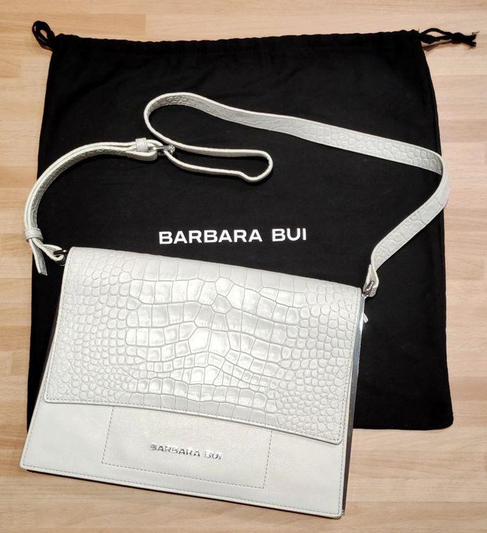 Sac pochette Barbara Bui, croco crème, en 100% cuir de veau, neuf - photo numéro 1