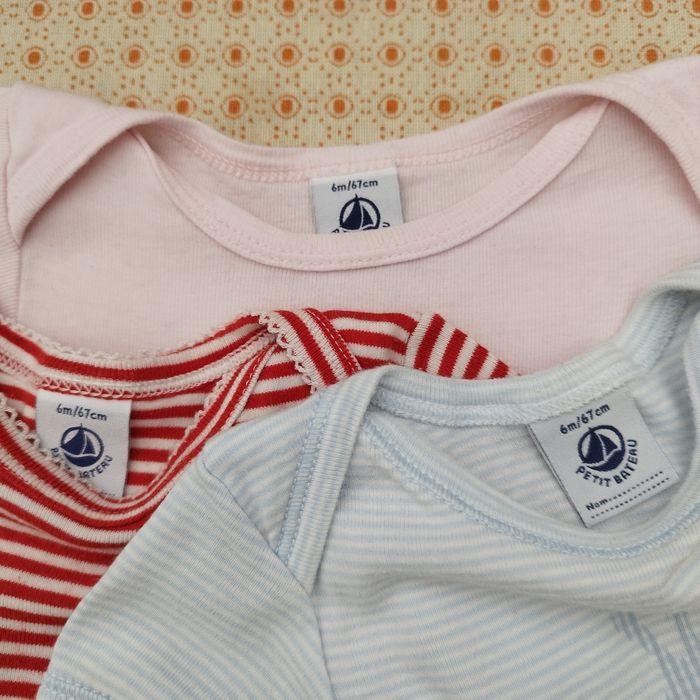 3 bodies Petit bateau 6 mois - photo numéro 2