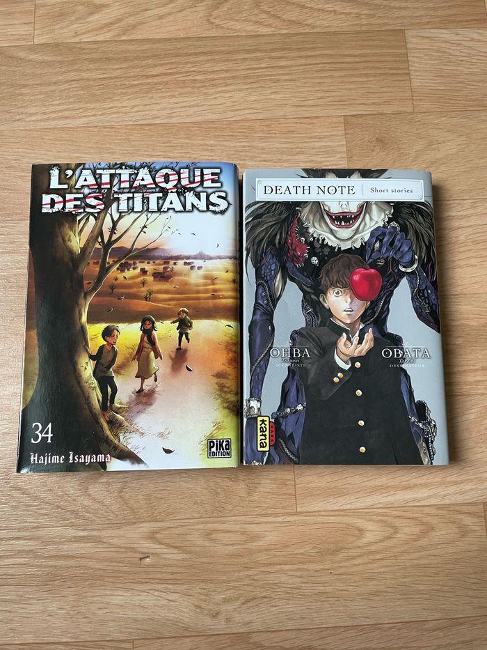 Lot de deux mangas SNK (L’attaque des titans) tome 34 et Death Note short stories - photo numéro 2