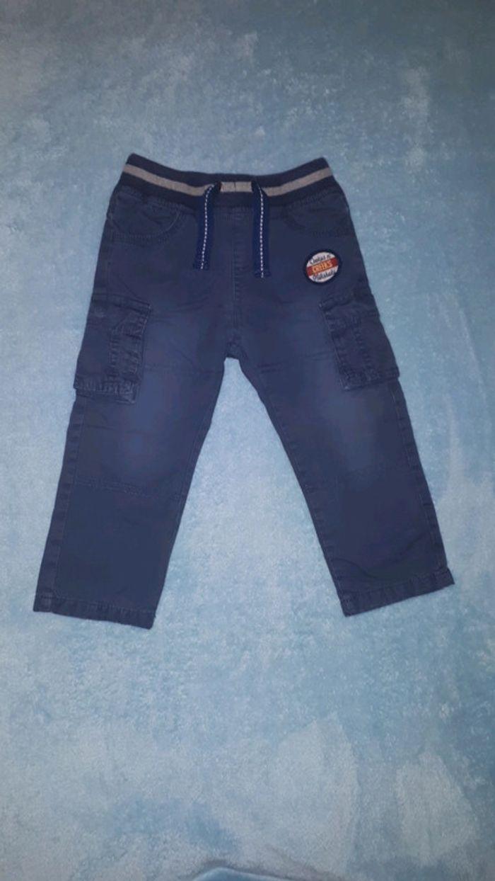 Pantalon garçon bleu foncé doublé coton Creeks 18 mois - photo numéro 1