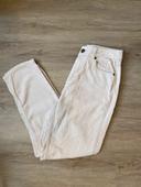 Pantalon Mom velours côtelé crème taille 34/XS Bizzbee