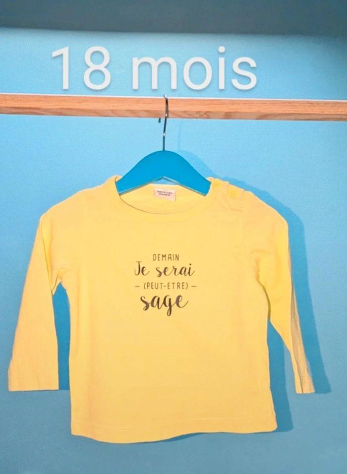 T shirt manches longues jaune - photo numéro 1