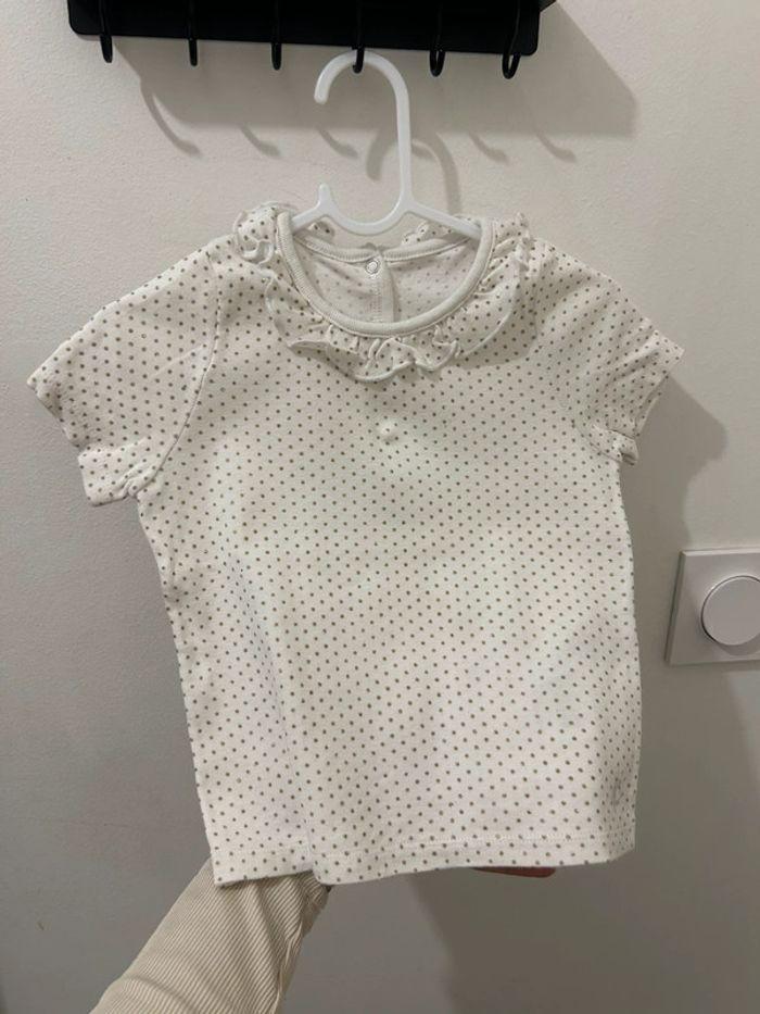 T-shirt petit bateau imprimé pois dorée 24mois 86cm - photo numéro 1