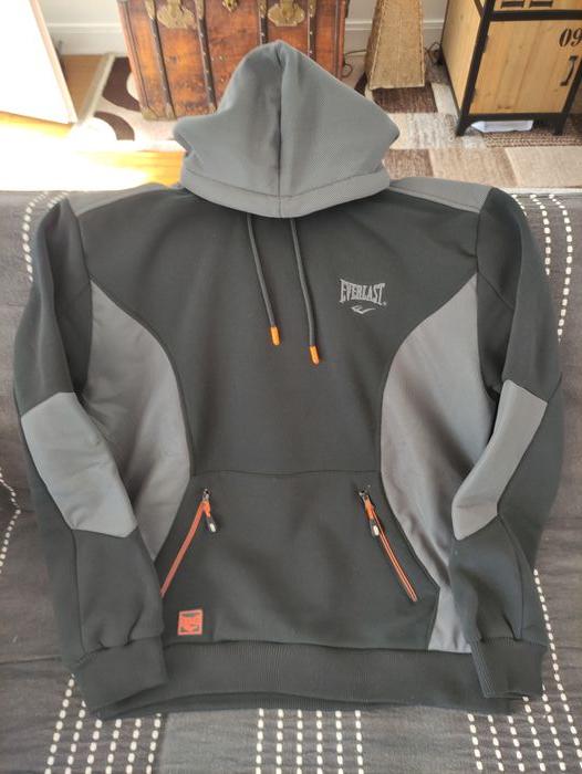 Pull capuche Everlast noir/orange XL - photo numéro 1