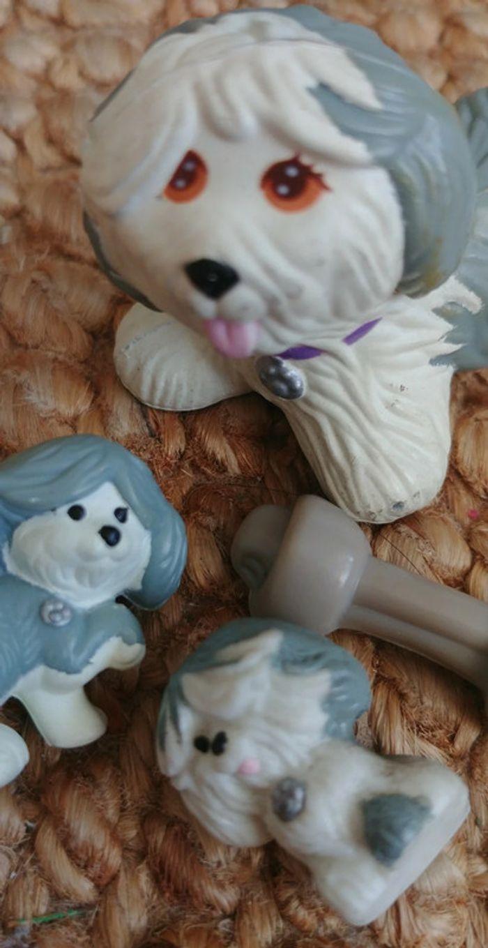 MTPA Littlest Pet Shop G1 Vintage Mommy & baby puppies / La famille de chiens Toufou (1992) - photo numéro 1