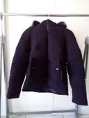 Doudoune blouson noire courte avec capuche taille L