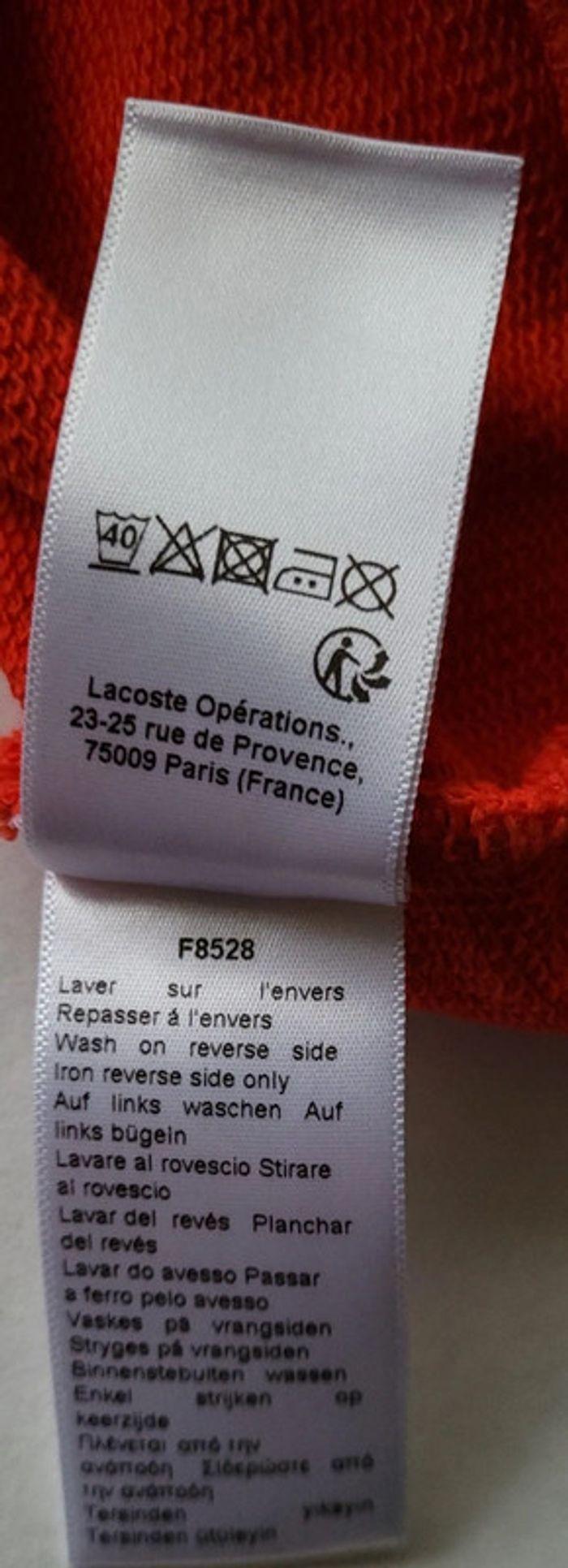 Sweat-shirt à col ras du cou imprimé rouge/orange Lacoste Motion pour homme - photo numéro 20