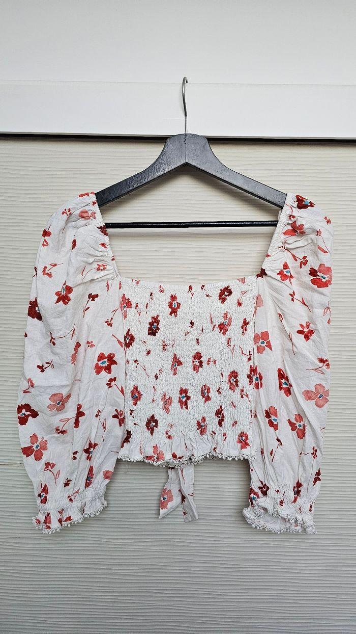 Blouse blanche fleurs Zara - photo numéro 5