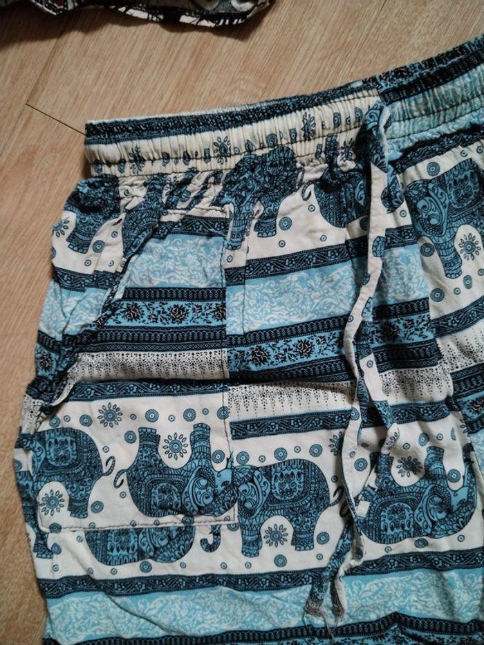 Shorts légers fluides motifs éléphants - photo numéro 2