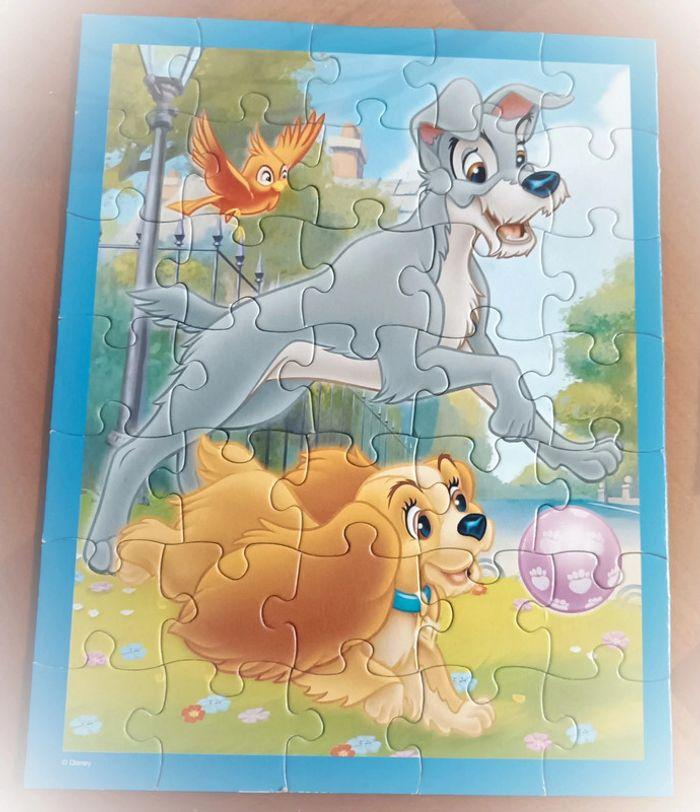 Puzzle Disney MB 35 pièces X2 Simba nala roi lion king belle clochard beauty hobo animal Friends - photo numéro 2