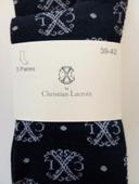 Lot de 3 paires de chaussettes noires Christian Lacroix avec logo en coton taille 39/42