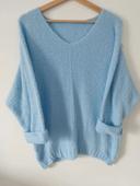 Pull fluide avec laine et mohair bleu ciel