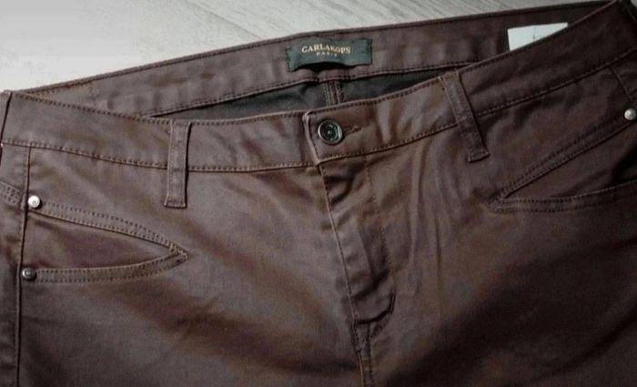 Magnifique pantalon enduit couleur chocolat - photo numéro 2