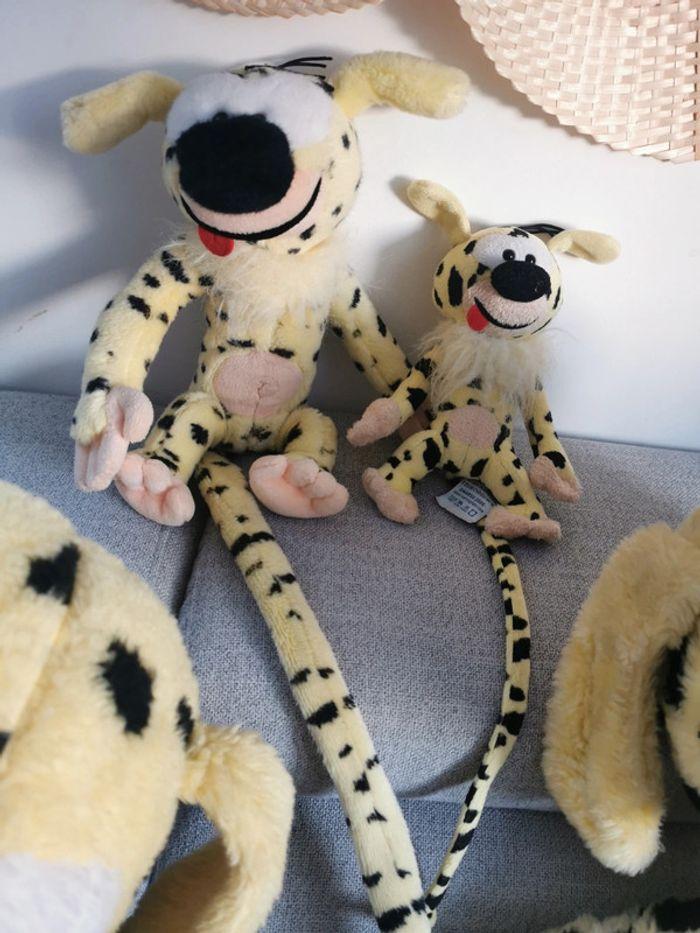 Lot de 4 peluches marsupilami ajena André Franquin jaune et noir à pois vintage - photo numéro 4