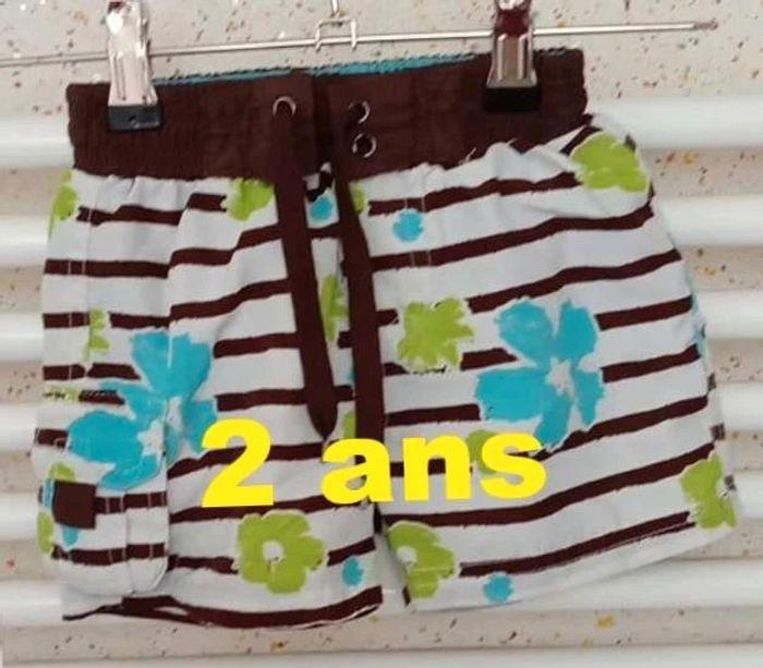 Maillot de  bain blanc  marron  turquoise vert Orchestra Taille  2 ans - photo numéro 1