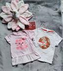 Lot de 2 t-shirts manches courtes bébé fille différentes marques 6 mois