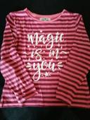 T shirt manches longues rayé rose 8 ans