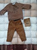 Pantalon et sweat 9 mois garçon marron