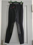 Pantalon d'équitation Victoria breeches chaud femme - noir et rouge - XS / 34 - Fouganza (NEUF)