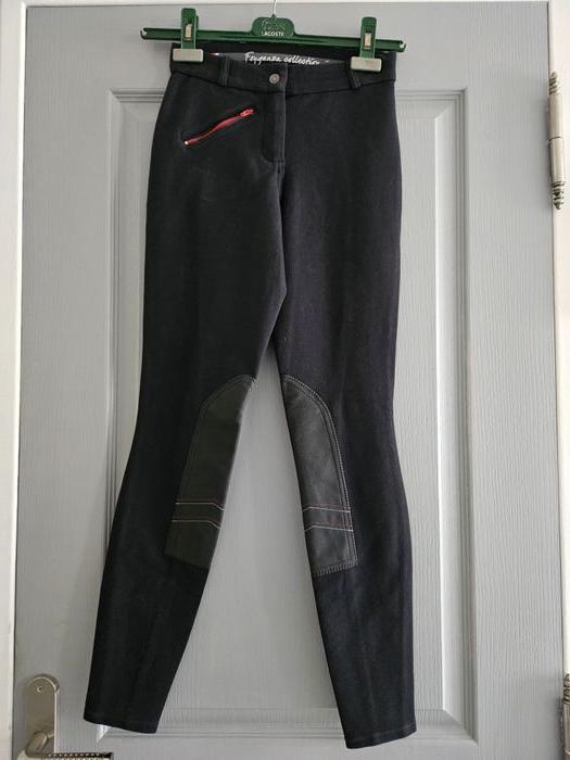 Pantalon d'équitation Victoria breeches chaud femme - noir et rouge - XS / 34 - Fouganza (NEUF) - photo numéro 1