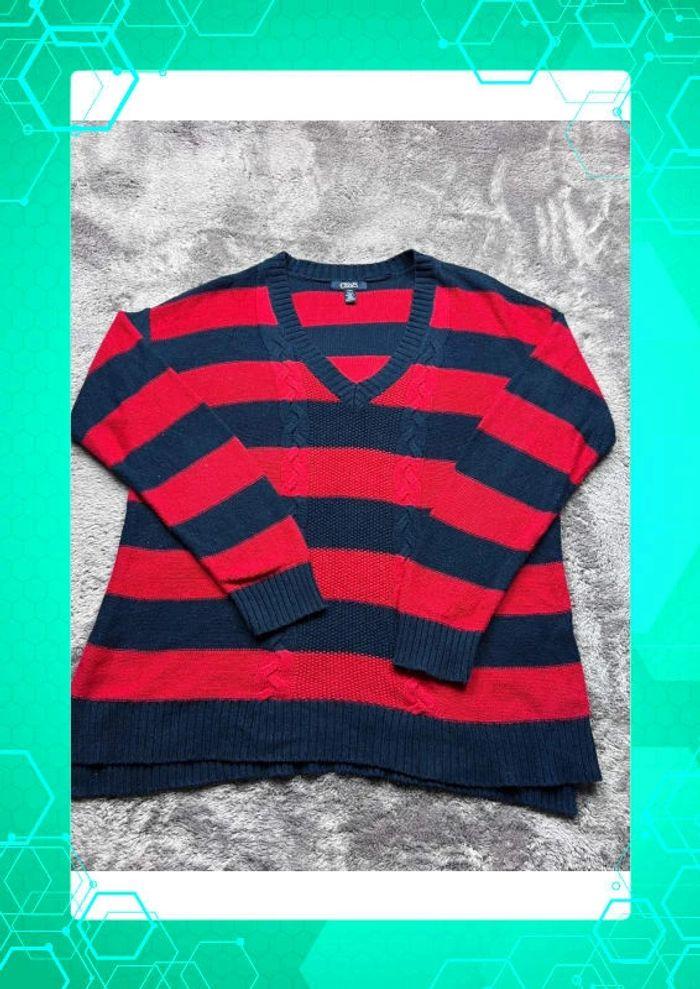 👕 Pull col V Chaps  Rouge Taille L 👕 - photo numéro 1