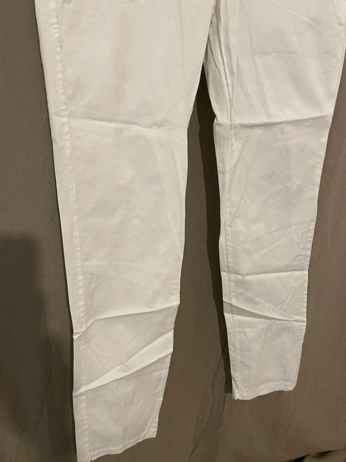 Pantalon blanc style chino taille haute coupe courte 7/8 neuf sapotille taille S - photo numéro 3