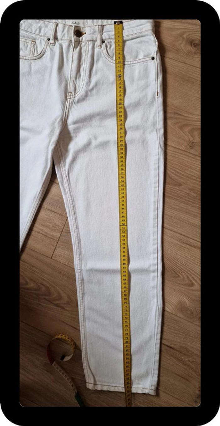 Jean mum blanc écru Ba&sh / taille 1 ou S / détail surpiqures - photo numéro 6