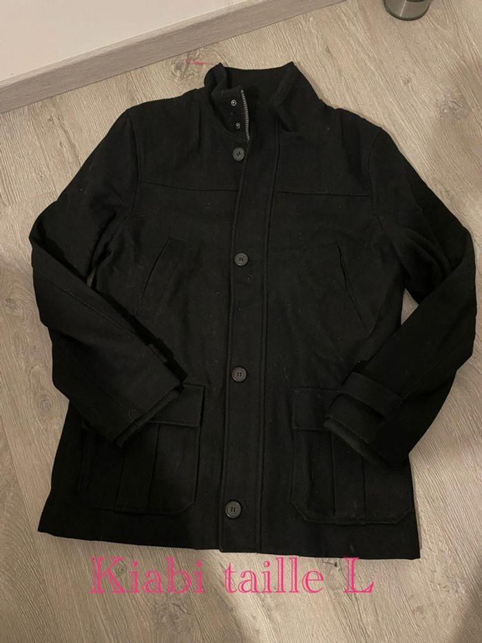 Manteau veste noir en laine style duffle-coat kiabi taille L - photo numéro 1