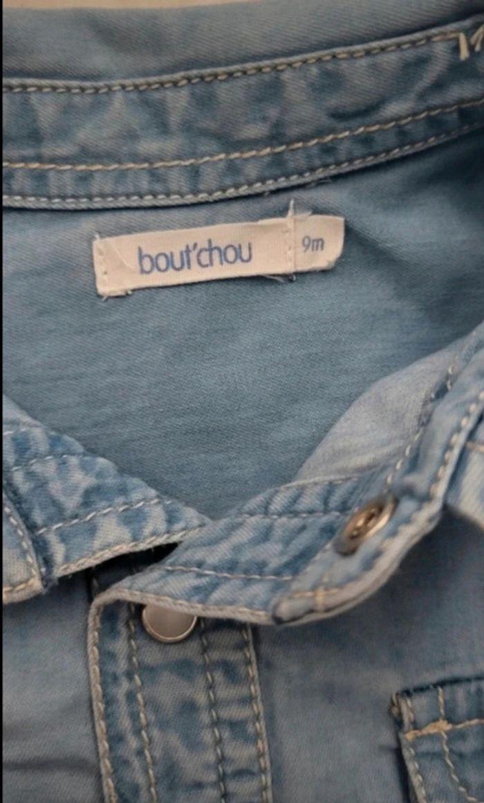 Chemise en jean manches longues 9mois - photo numéro 2