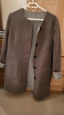 Manteau long marron gris