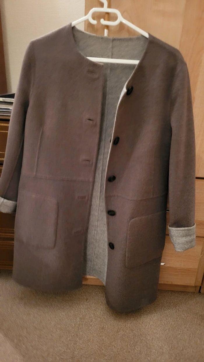 Manteau long marron gris - photo numéro 1