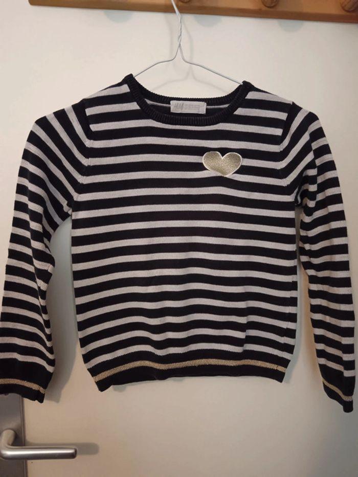 Pull fille motif cœur taille 6-8 ans - photo numéro 1