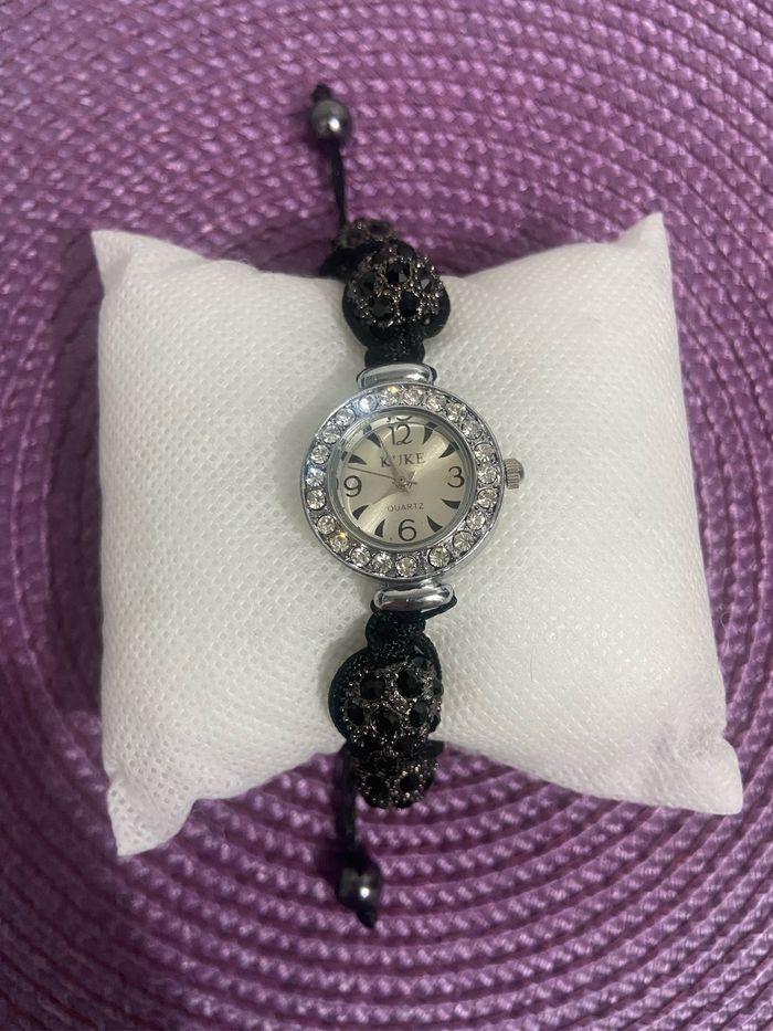 Montre femme noir avec strass Chambala reglabe - photo numéro 1