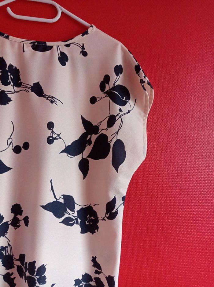 Blouse taille 44 Crème Fleurs Marine - photo numéro 7