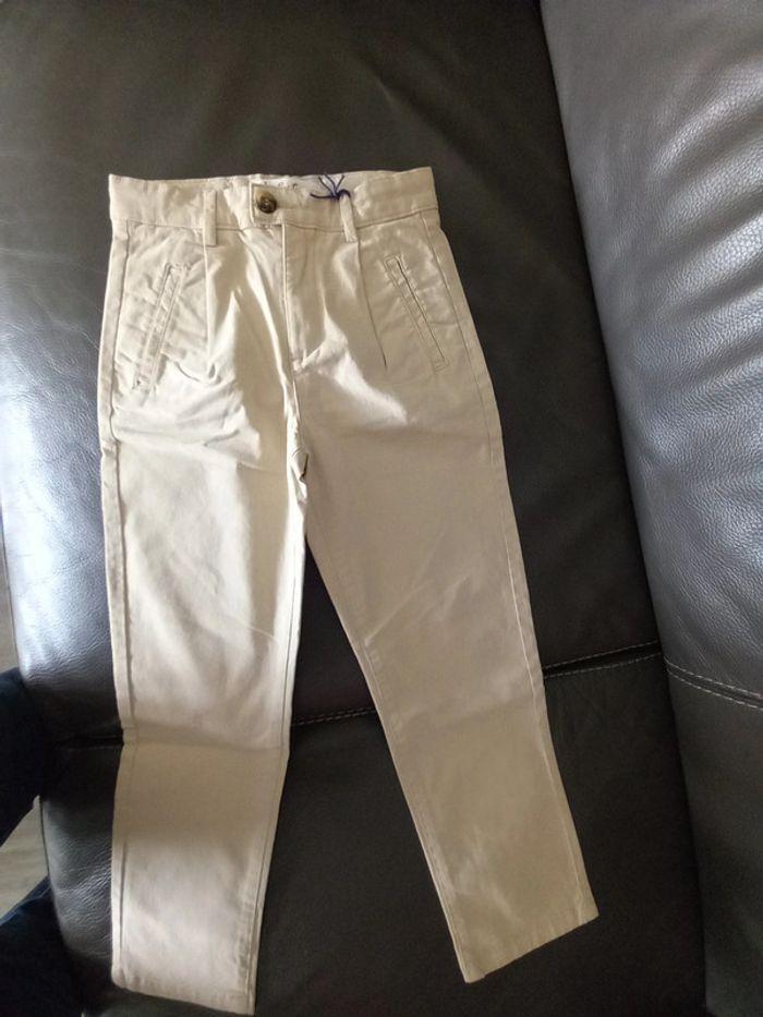 Pantalon taille 8 ans à pince beige Cyrillus - photo numéro 1