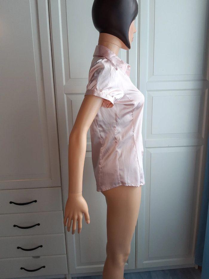 Chemise blouse marque city taille 36 S rose poudré métallisé - photo numéro 8