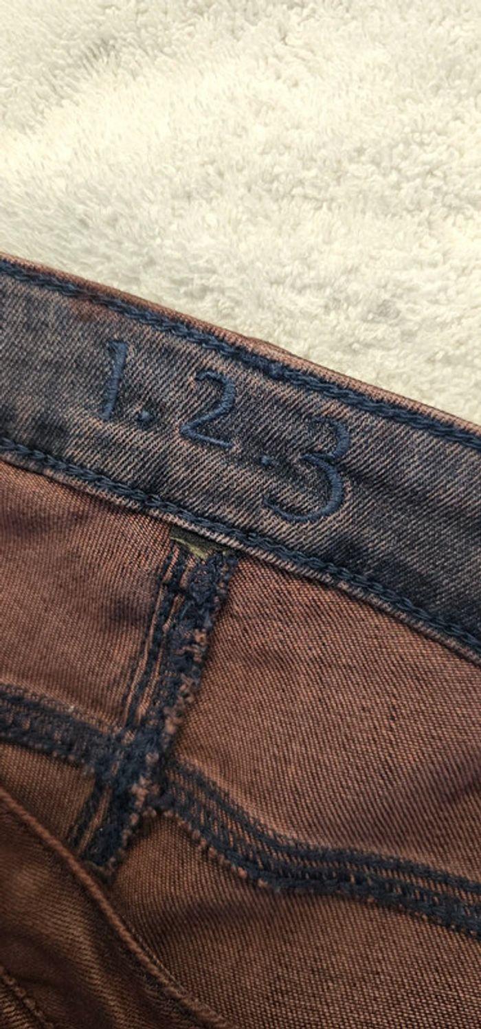 Jeans 1un 2deux 3trois marron enduit - photo numéro 4