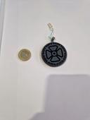 Pendentif obsidienne noire symbole teotihuacan