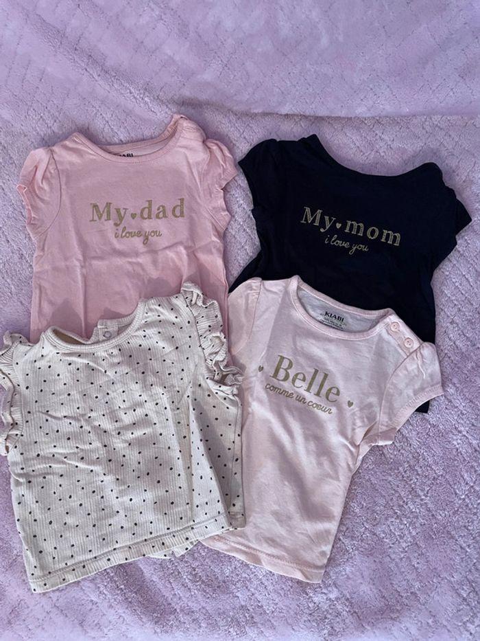 Lot de 4 tee-shirts bébé fille - photo numéro 1