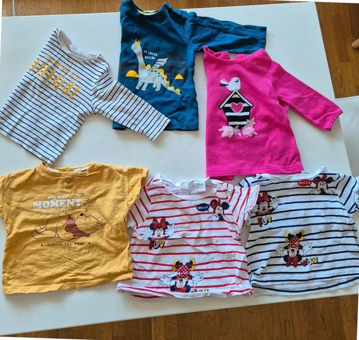 Lot de 6 t-shirt 6 mois bébé manches longues et courtes - photo numéro 1