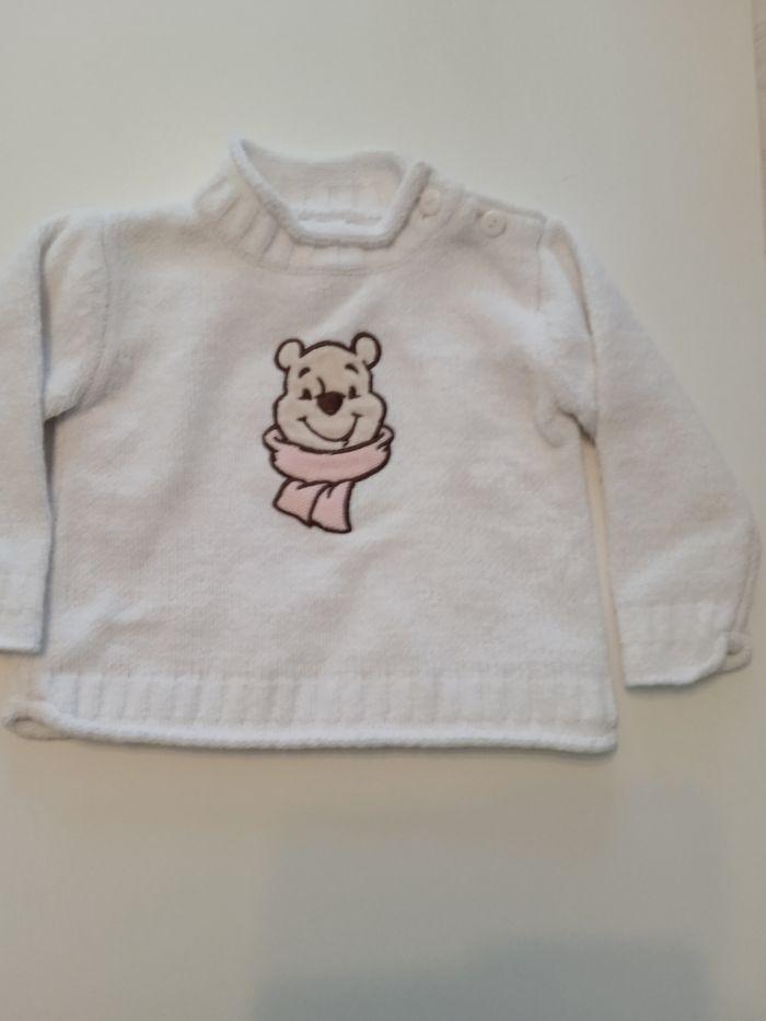 Pull blanc bébé Winnie l'ourson - photo numéro 1