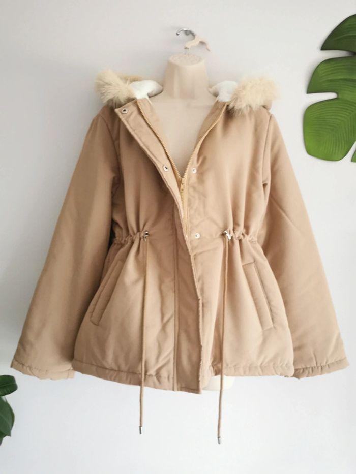 Parka beige cintrée à capuche Shein Ezwear Taille L - 40/42 - photo numéro 5