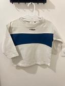 T-shirt Zara Blanc Bleu Manche longue 12mois 80cm