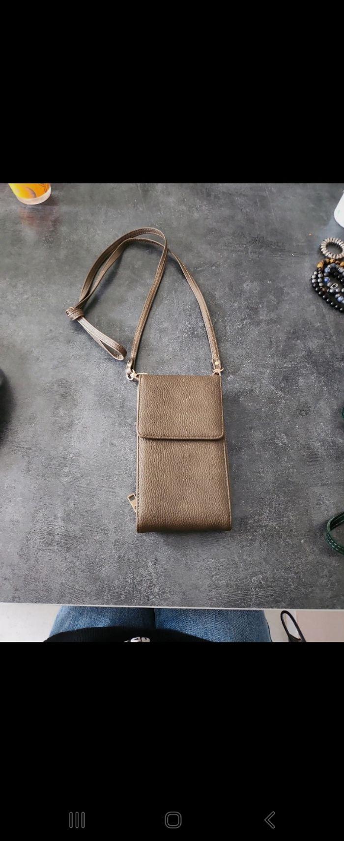 Petit sac en bandoulière marron cuir - photo numéro 1