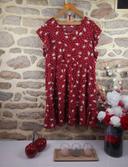 Robe à volants rouge bordeaux imprimée Femme taille 52 marque Boohoo 🍓