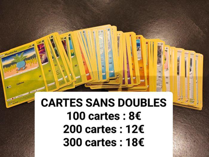 Lot de 100 à 200 cartes Pokémon sans doubles