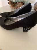 Chaussures  velours noir et talons strass