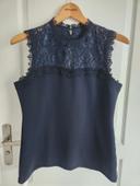 Top Bleu Nuit Dentelle H&M