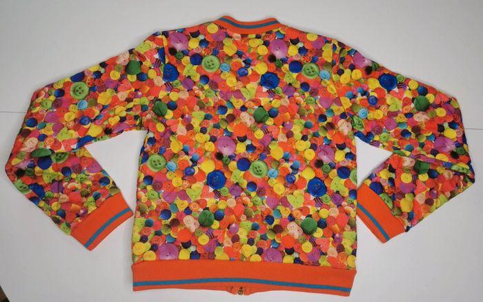 Veste style Teddy Agatha Ruiz de la Prada Taille 10 ans orange motif bouton matelassé - photo numéro 4